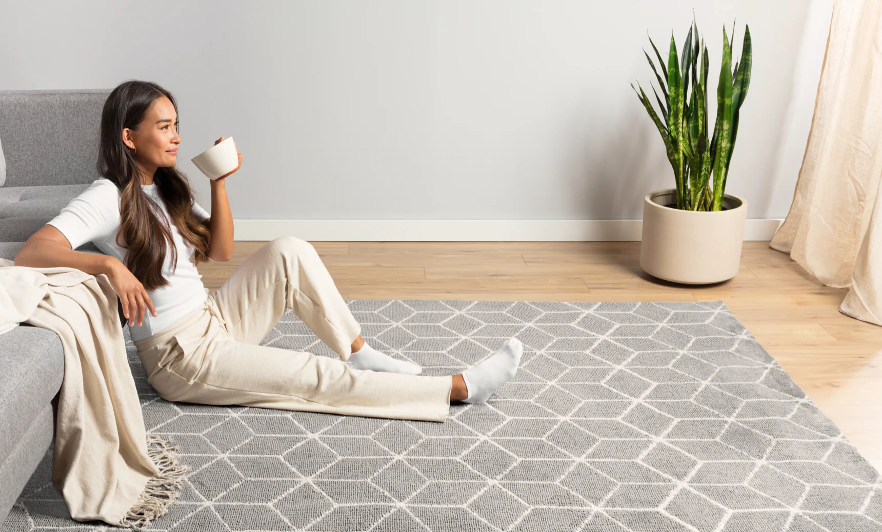 Grey Geometric Rug - Image 6