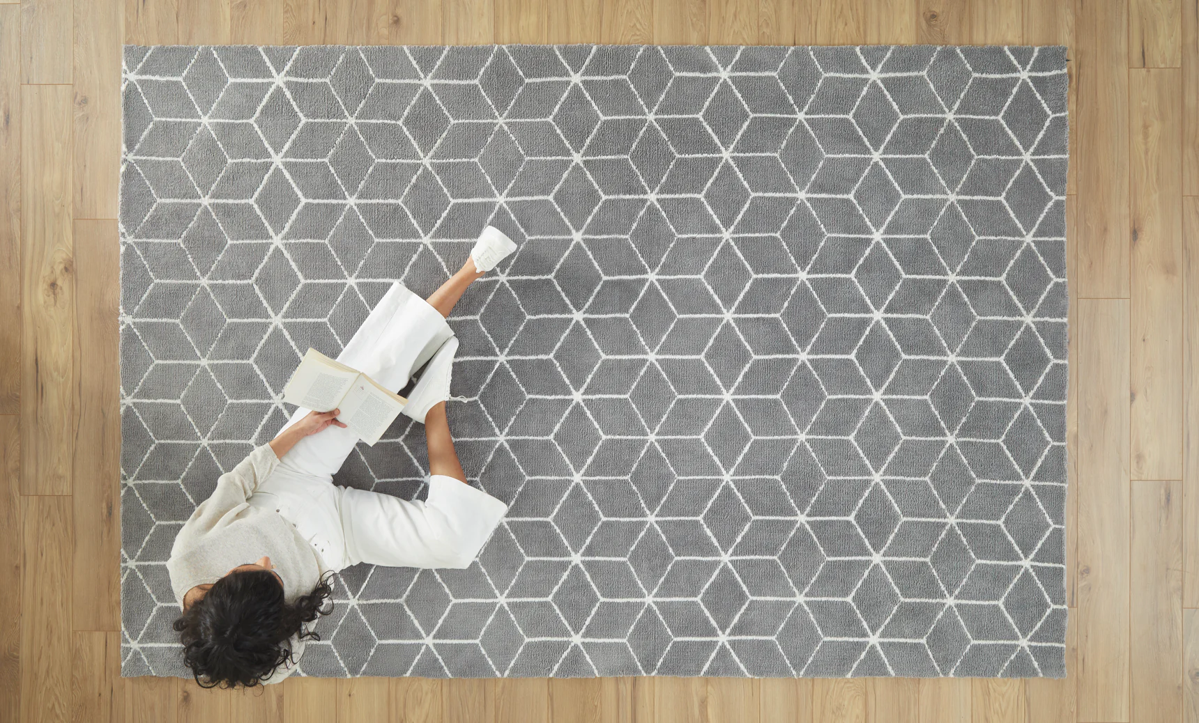 Grey Geometric Rug - Image 7
